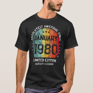 Camiseta Absolutamente Asombroso Desde Enero De 1980 Hombre