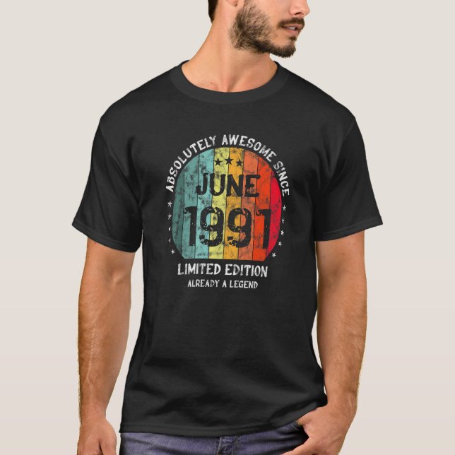 Camiseta Absolutamente Asombroso Desde Junio De 1991 Nacimi (Anverso)