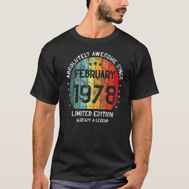 Camiseta Absolutamente Increíble Desde Febrero De 1978 Homb (Anverso)