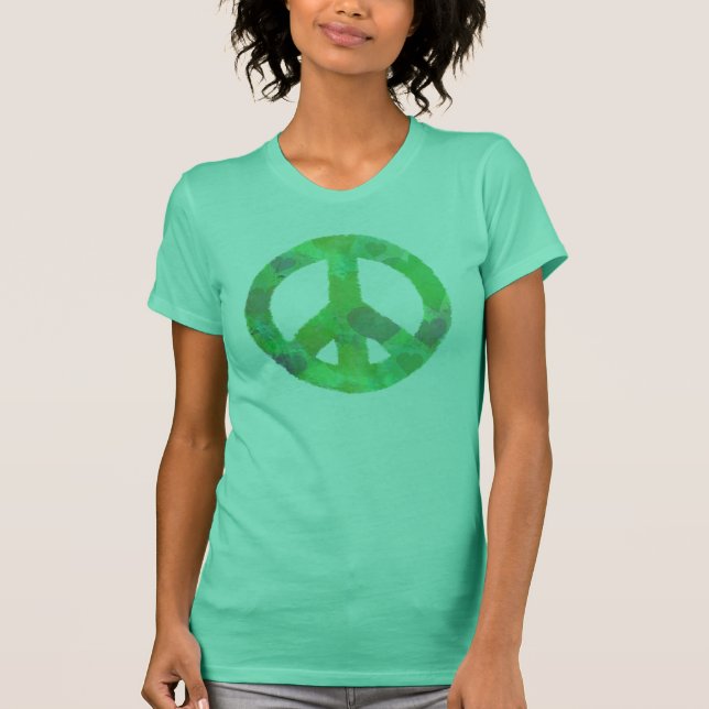 Camiseta Abstrac lindo del SIGNO DE LA PAZ del CORAZÓN de (Anverso)