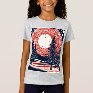 Camiseta Abstracción navideña en linóleo inspirada en Gaugu