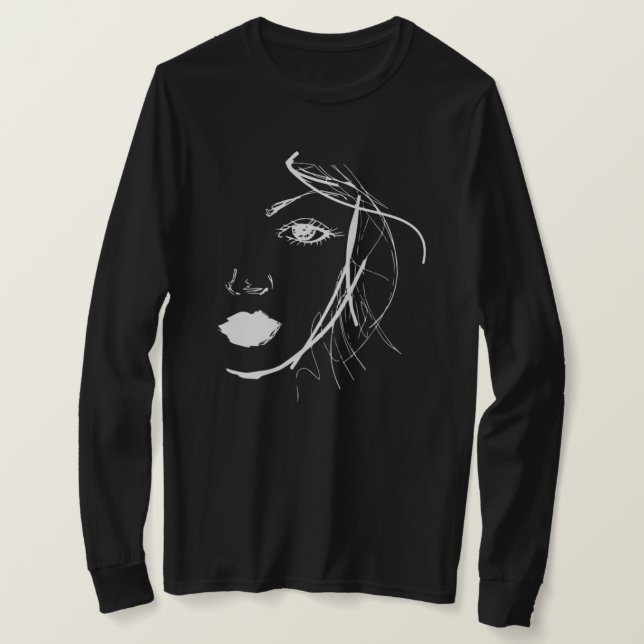 Camiseta Abstract Art Lady Woman Face Gift Idea (Anverso del diseño)