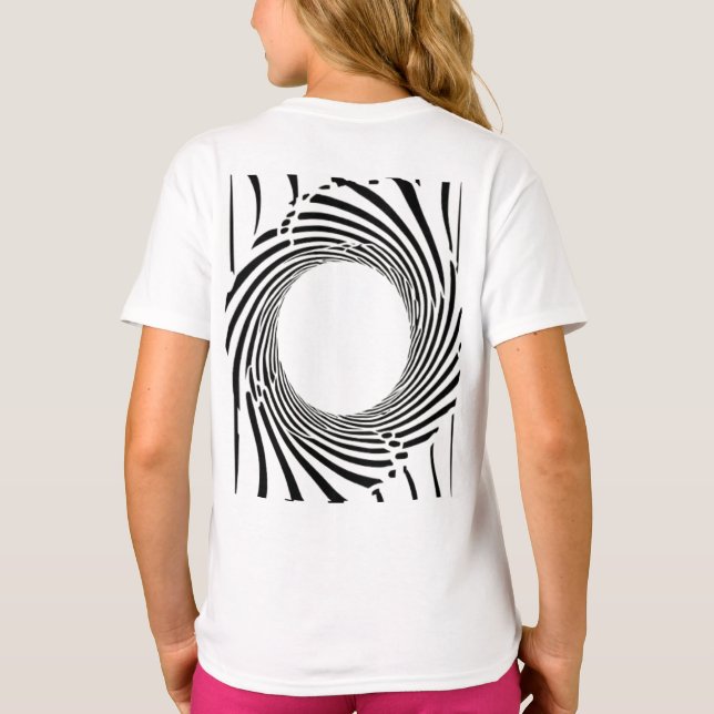 Camiseta Abstract Black Hole Spiral Line Art  (Reverso)