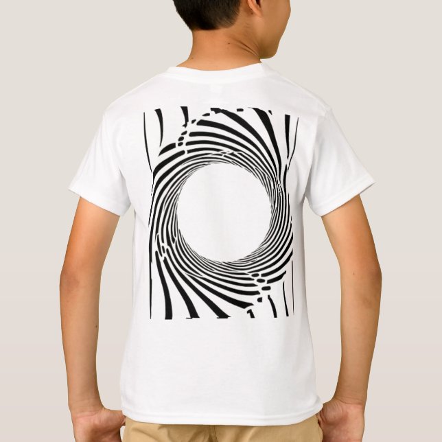 Camiseta Abstract Black Hole Spiral Line Art  (Reverso)