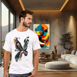Camiseta Abstract Butterfly Art – Flowing Color Expression