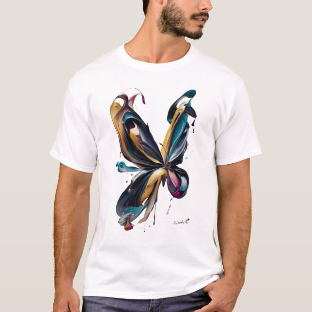 Camiseta Abstract Butterfly Art – Flowing Color Expression (Anverso)