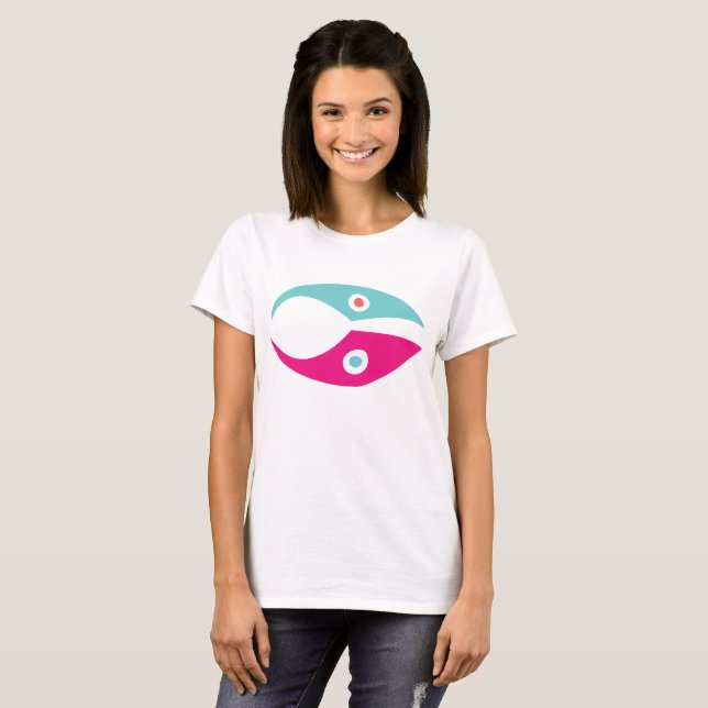 Camiseta Abstract colorful fish symbol minimal design logo (Anverso completo)