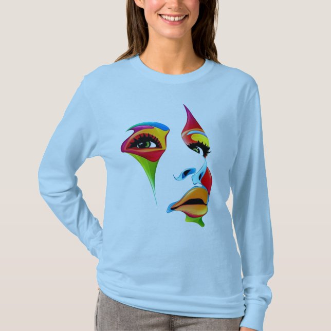Camiseta Abstract Colorful Woman Art Face” Tee (Anverso)