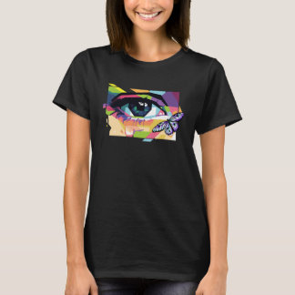 Camiseta Abstract Crying Eye Purple Butterfly Soft Girl Aes