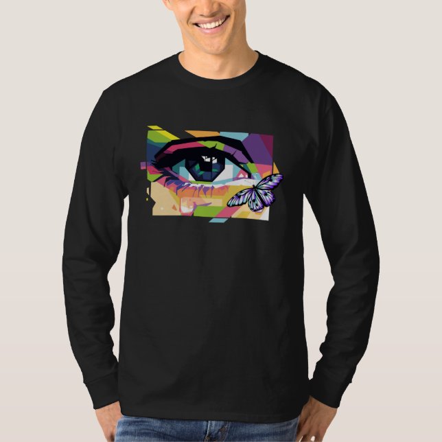 Camiseta Abstract Crying Eye Purple Butterfly Soft Girl Aes (Anverso)