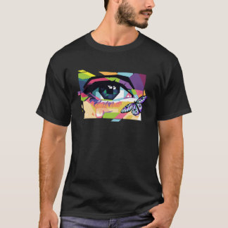 Camiseta Abstract Crying Eye Purple Butterfly Soft Girl Aes