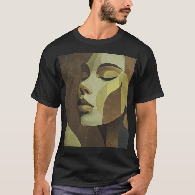 Camiseta Abstract Earth-Tone Portrait T-Shirt (Anverso)