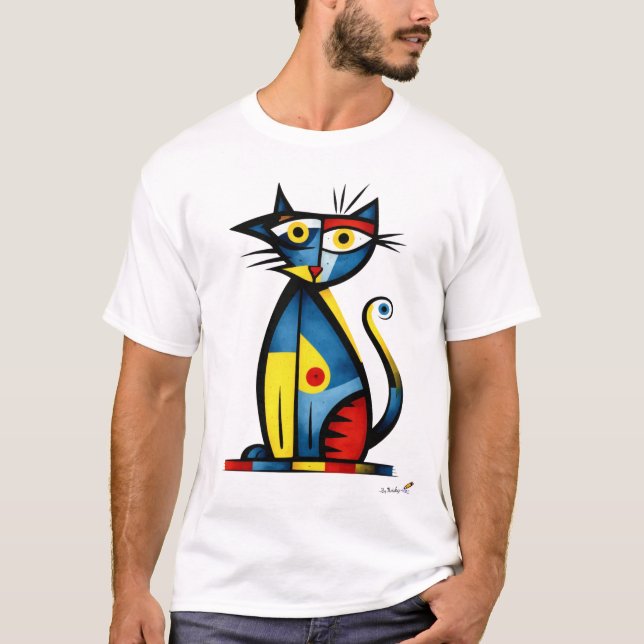 Camiseta Abstract Expressionist Cat Modern Animal Art (Anverso)