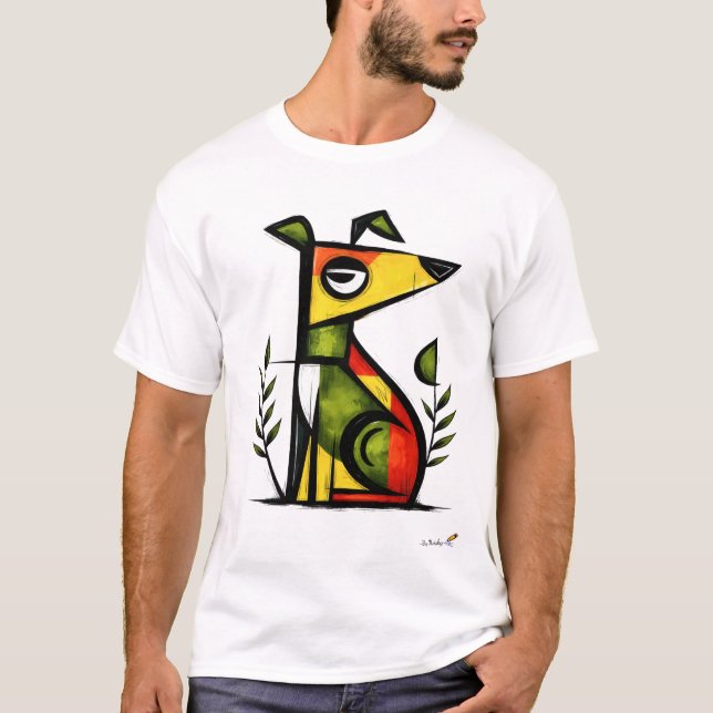 Camiseta Abstract Expressionist Dog Modern Animal Art (Anverso)