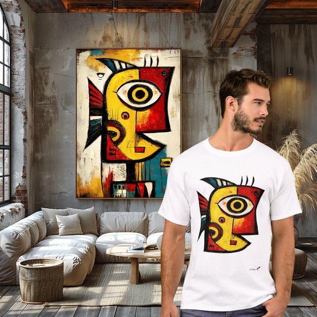 Camiseta Abstract Expressionist Fish | Modern Geometric Art (Subido por el creador)