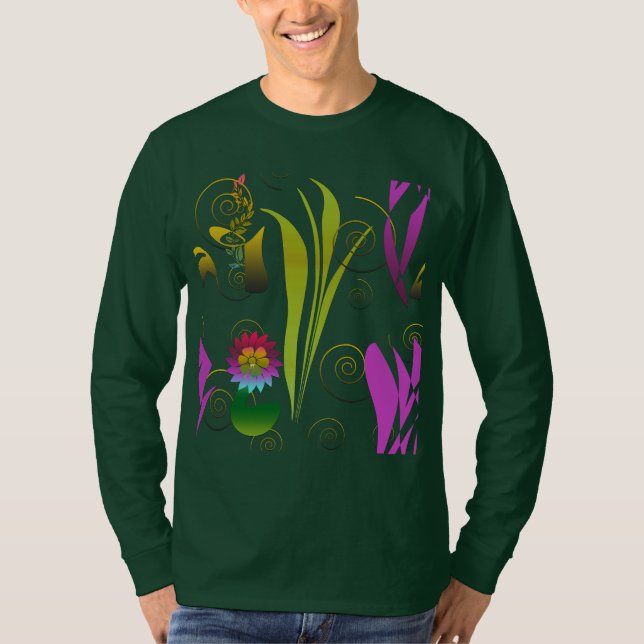 Camiseta Abstract Floral with Spirals (Anverso)