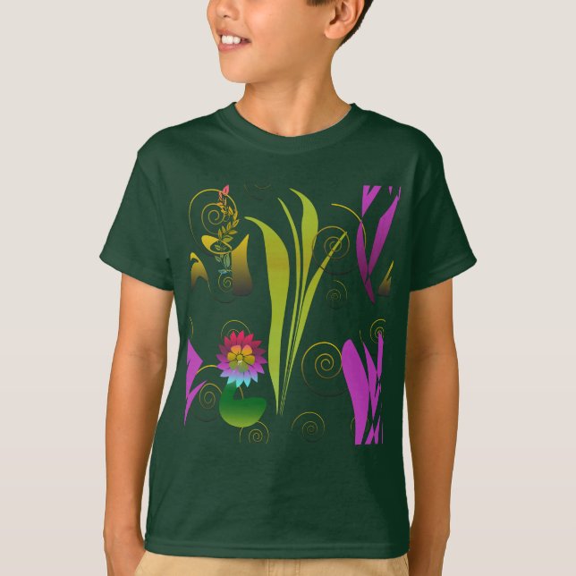 Camiseta Abstract Floral with Spirals (Anverso)
