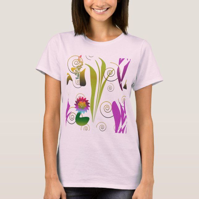 Camiseta Abstract Floral with Spirals (Anverso)