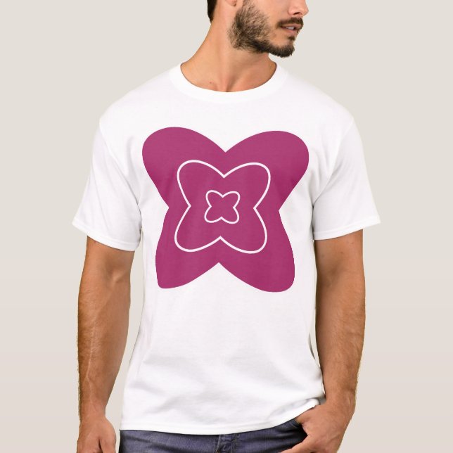 Camiseta Abstract flower design with magenta petals (Anverso)