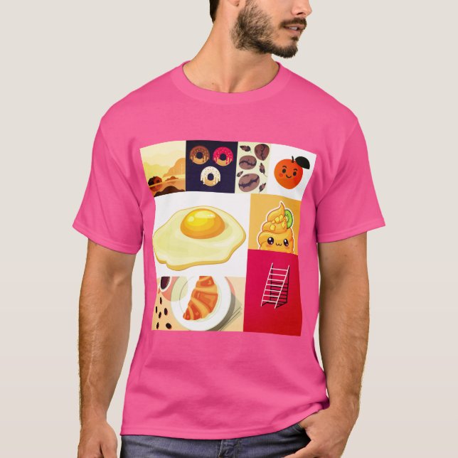 Camiseta Abstract Fusion – Egg, Ice, Ladder & Coffee  (Anverso)