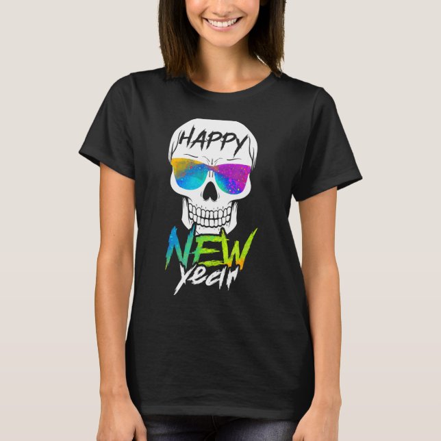 Camiseta Abstract Happy New Skull Year  (Anverso)