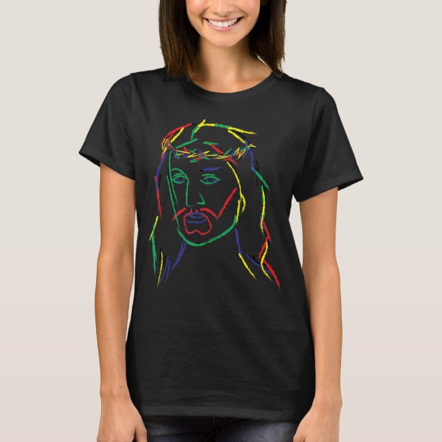 Camiseta Abstract Jesus Graphic Image Cool Fun Piece T-Shir (Anverso)