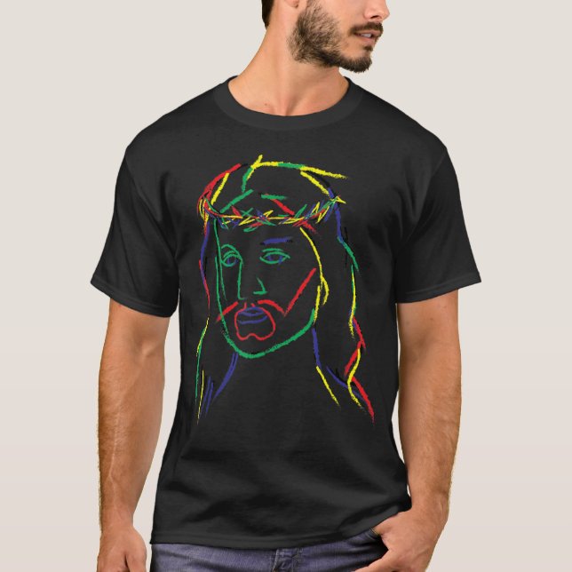 Camiseta Abstract Jesus Graphic Image Cool Fun Piece T-Shir (Anverso)