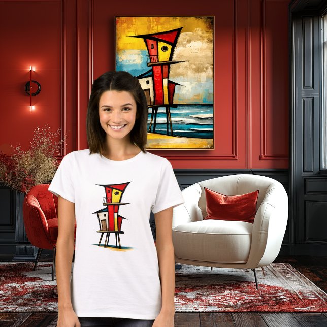 Camiseta Abstract Lifeguard Tower | Expressionist Art  (Subido por el creador)