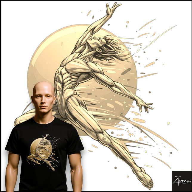 Camiseta Abstract Male Dancer Neon Leaping Figure (Subido por el creador)