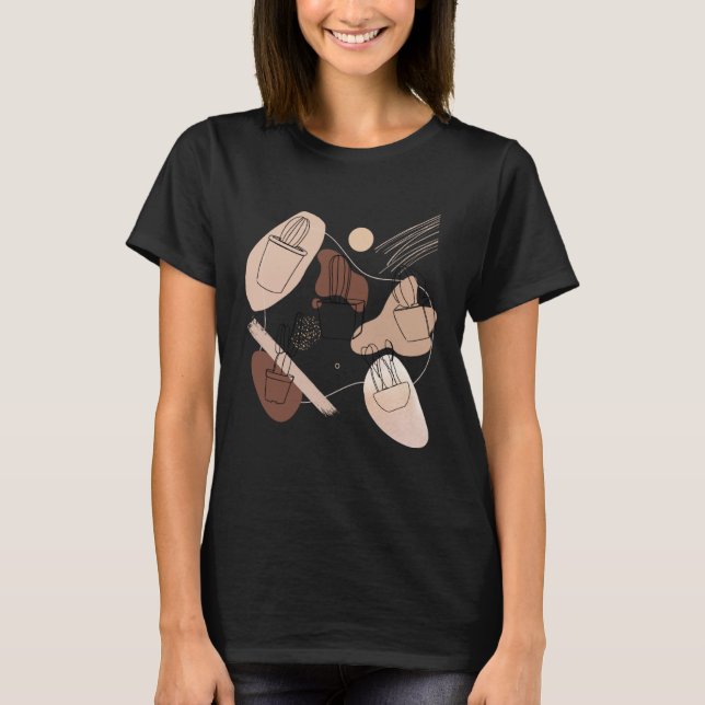 Camiseta Abstract Minimalist Cactus  Aesthetic Boho Cactus  (Anverso)