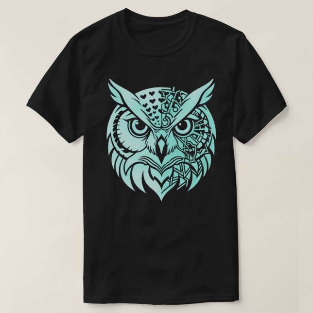 Camiseta Abstract Owl Identity | Symbolic Observer Modern  (Diseño del anverso)