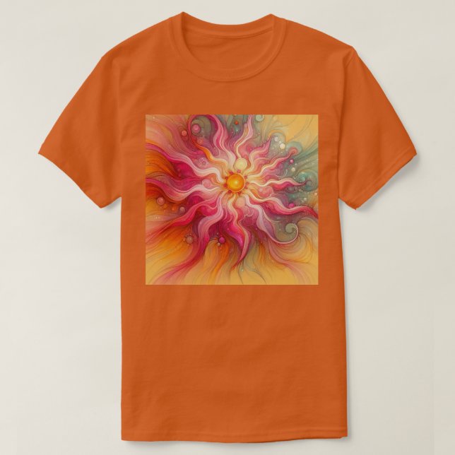 Camiseta Abstract Pink Sun Rays Landscape (Diseño del anverso)