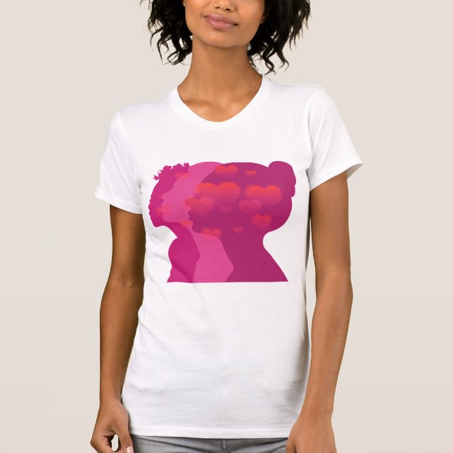 Camiseta Abstract  pink woman silouette T-chirt (Anverso)