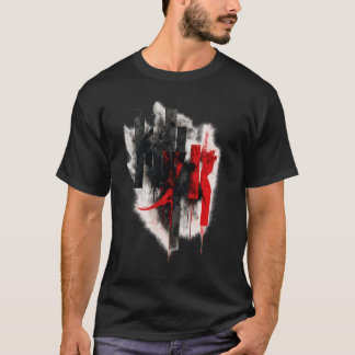 Camiseta Abstract Red & Black Grunge Typography 