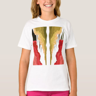 Camiseta Abstract Smoke Burst – Red & Yellow Energy Art
