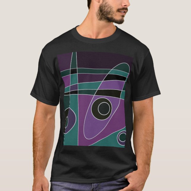 Camiseta Abstract Surfing Verde azulada Purple (Anverso)
