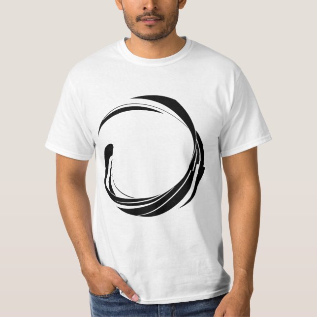 Camiseta Abstract Swirl Circle Design – curved ring artwork (Anverso)