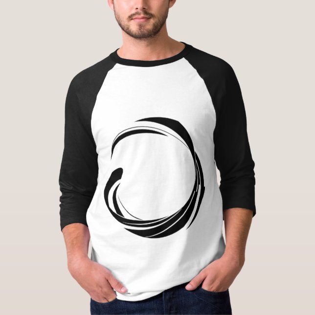 Camiseta Abstract Swirl Circle Design – curved ring artwork (Anverso)