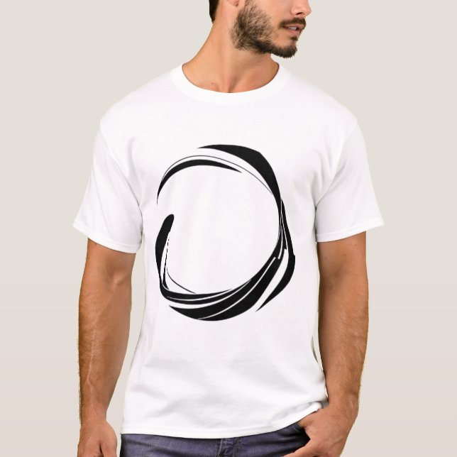 Camiseta Abstract Swirl Circle Design – curved ring artwork (Anverso)