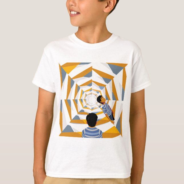 Camiseta Abstract Tunnel Perspective with Two Figures (Anverso)