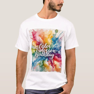 Camiseta Abstract Watercolor Splash Cumpleaños