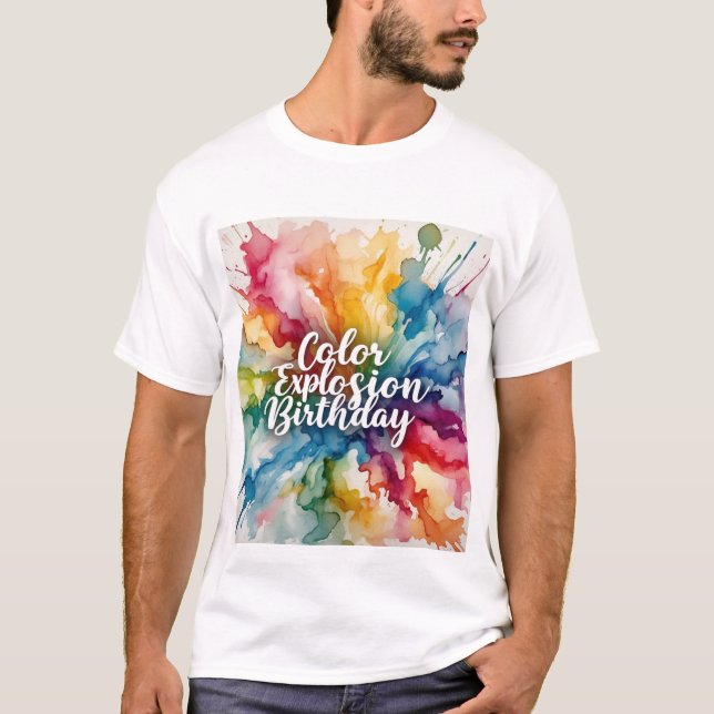 Camiseta Abstract Watercolor Splash Cumpleaños (Anverso)
