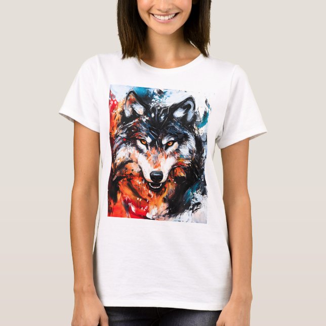 Camiseta Abstract Wild Spirit Wolf (Anverso)
