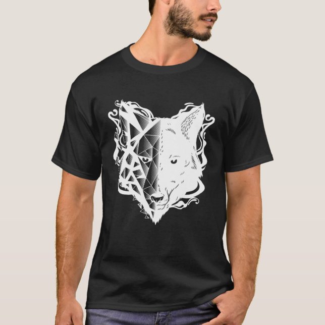 Camiseta Abstract Wolf Head Geometric (Anverso)