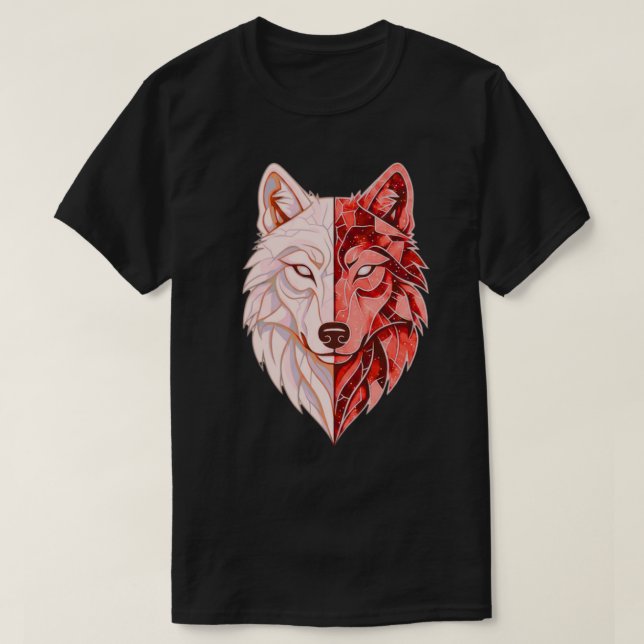 Camiseta Abstract Wolf Identity | Dual Self Symbolic Modern (Diseño del anverso)