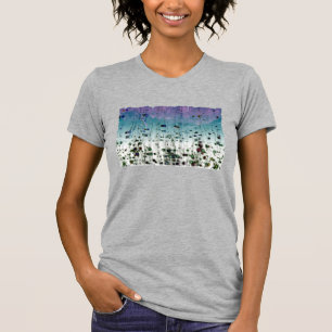 Camiseta Abstracta Aqua y Negro