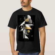 Camiseta abstracta de oro geométrico