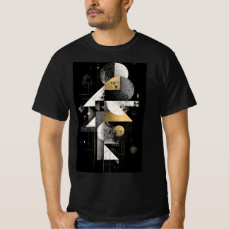 Camiseta abstracta de oro geométrico