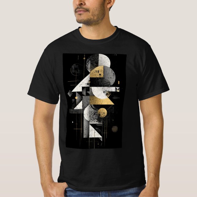 Camiseta abstracta de oro geométrico (Anverso)