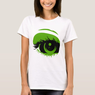 Camiseta abstracta del ojo verde